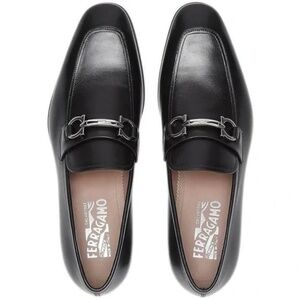 SALVATORE FERRAGAMO Benford Black Smooth Leather Bit Loafer Size 10.5